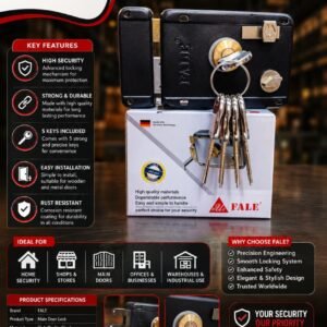 FALE Main Gate LT Lock (5 Brass Multikey)